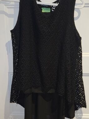 🌷2/$10🌷Lipsy Black Lace High-Low Sleeveless Dress